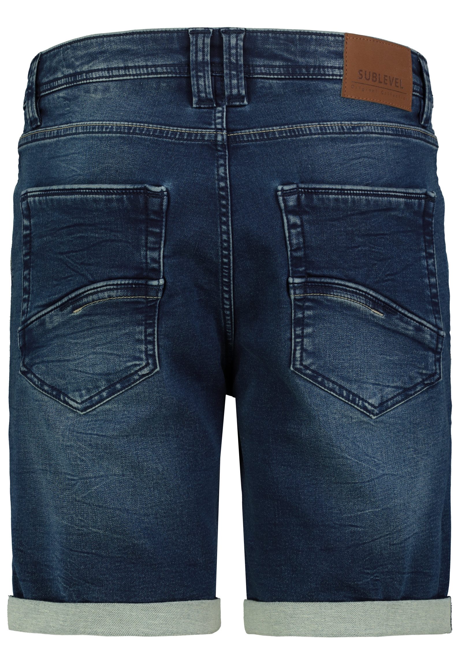 SUBLEVEL Jeansshorts Sommerliche Denim Bermuda mit Umschlag Bermuda_Shorts