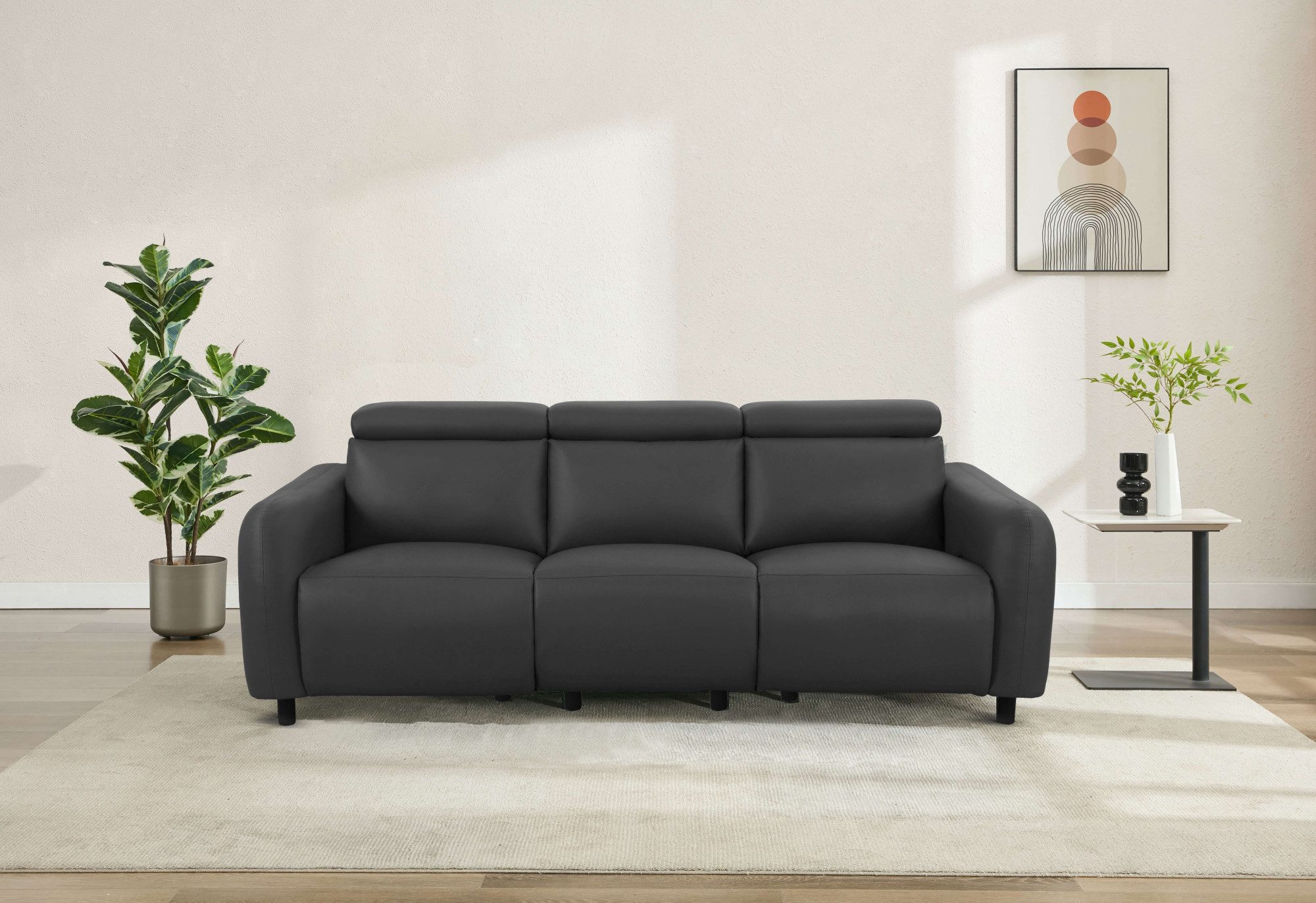 OTTO home 3-Sitzer SKAANE Lederoptik, 229 cm, manuelle-u. elektrische Relaxfunktion, Relax-Funktion in 2 Sitzen, Kopfteilverstellung, …