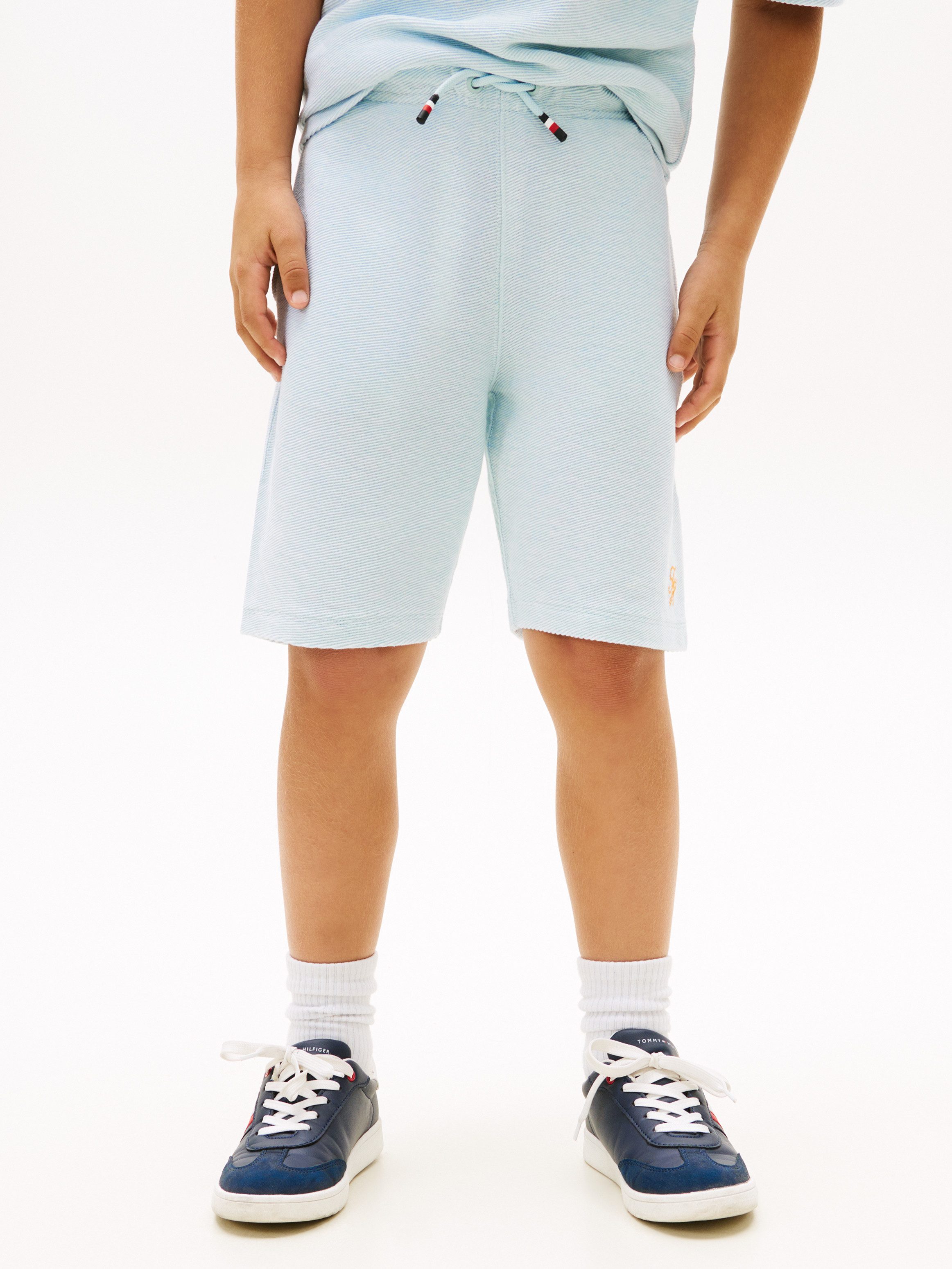 Tommy Hilfiger Shorts TH SCRIPT JERSEY TWILL SHORT Kinder bis 16 Jahre, weites Bein