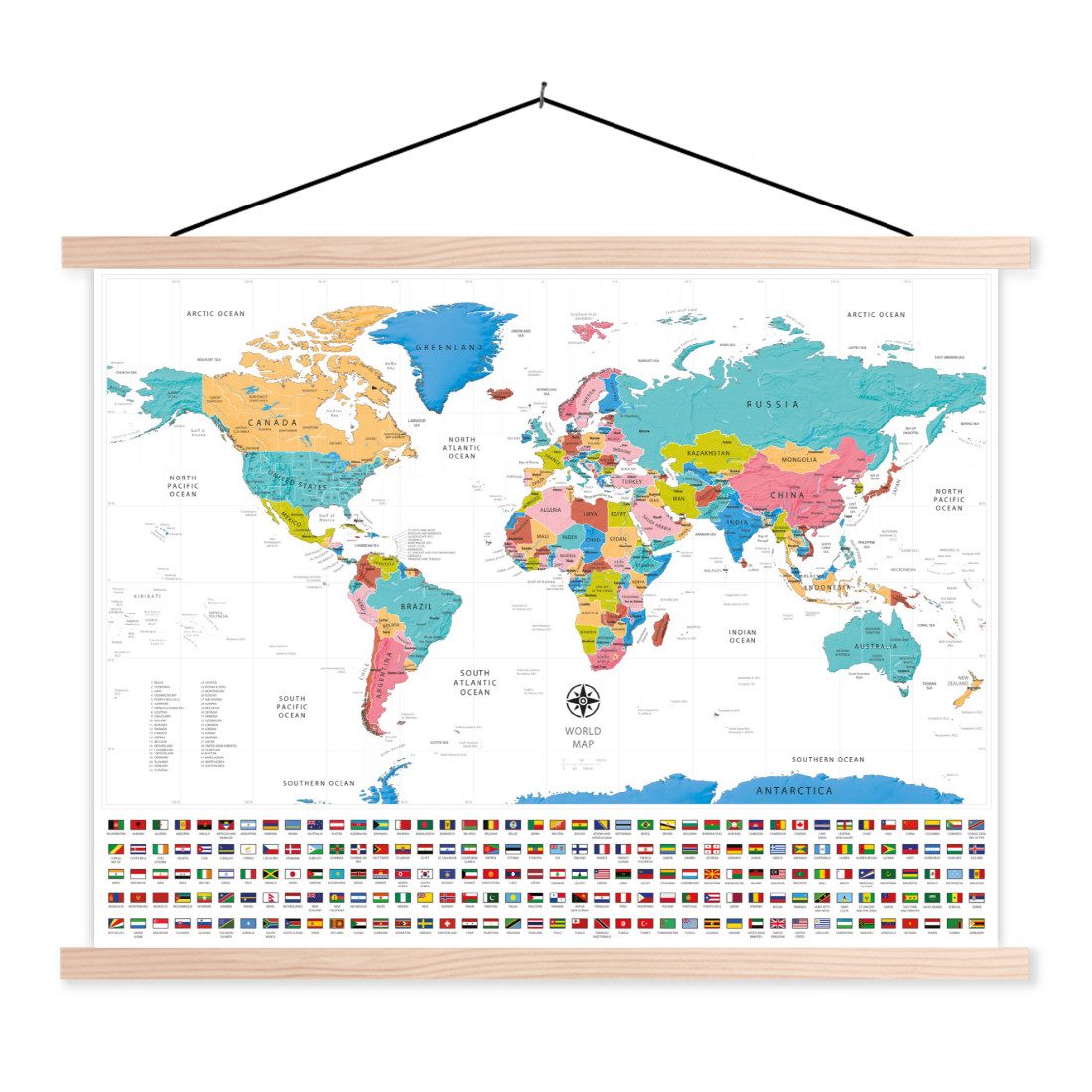 MuchoWow Poster Weltkarte - Farben - günstig online kaufen