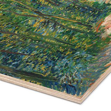 Posterlounge Holzbild Vincent van Gogh, Pfad in den Wäldern, 1887, Wohnzimmer Natürlichkeit Malerei