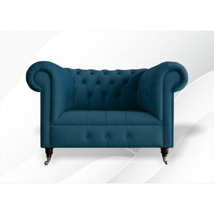 JVmoebel Chesterfield-Sessel Chesterfield Textil Polster Sofas Design Luxus Couch Sofa Sessel 1 Sit