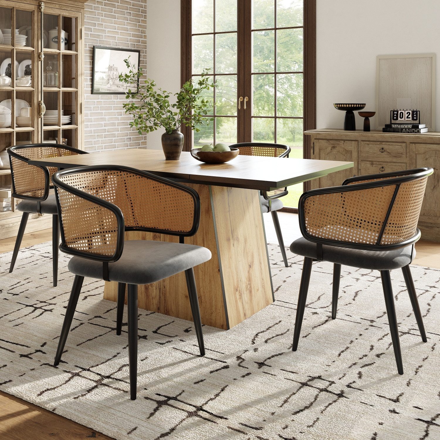 Flieks Esszimmerstuhl (Set, Eisengestell, 4 St), 4er Set Polsterstühle mit günstig online kaufen