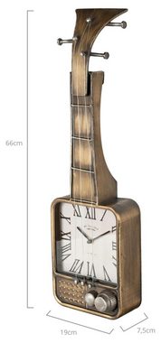 Stagecaptain Wanduhr GTU-6619 Wanduhr Gitarrenform (Metall Gitarre Uhr, leises Quarzuhrlaufwerk)