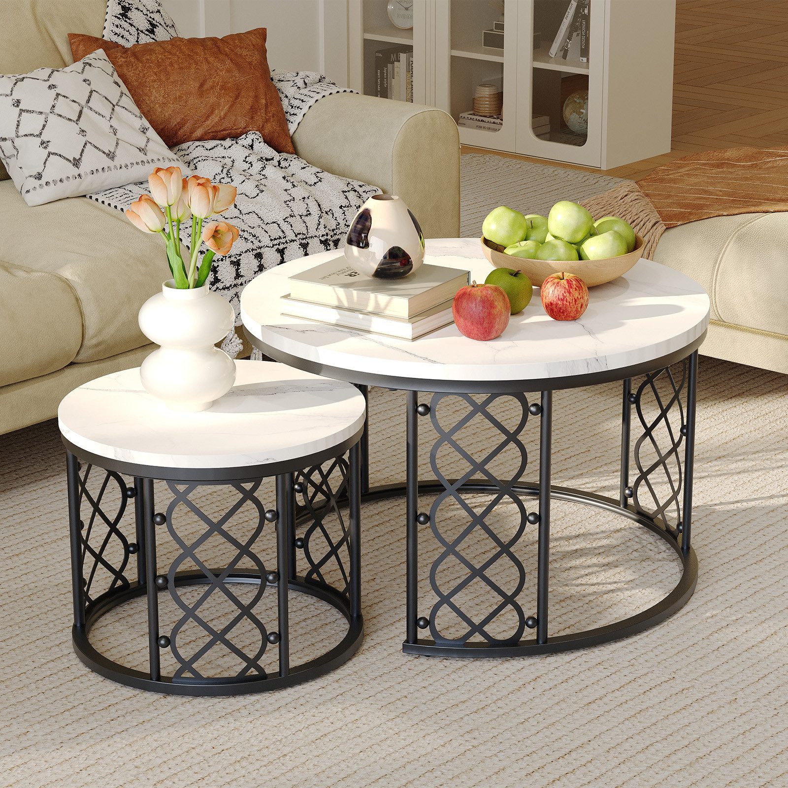 HAUSS SPOLE Couchtisch 2er-Satztisch Wohnzimmertisch Sofatisch mit herzförm günstig online kaufen