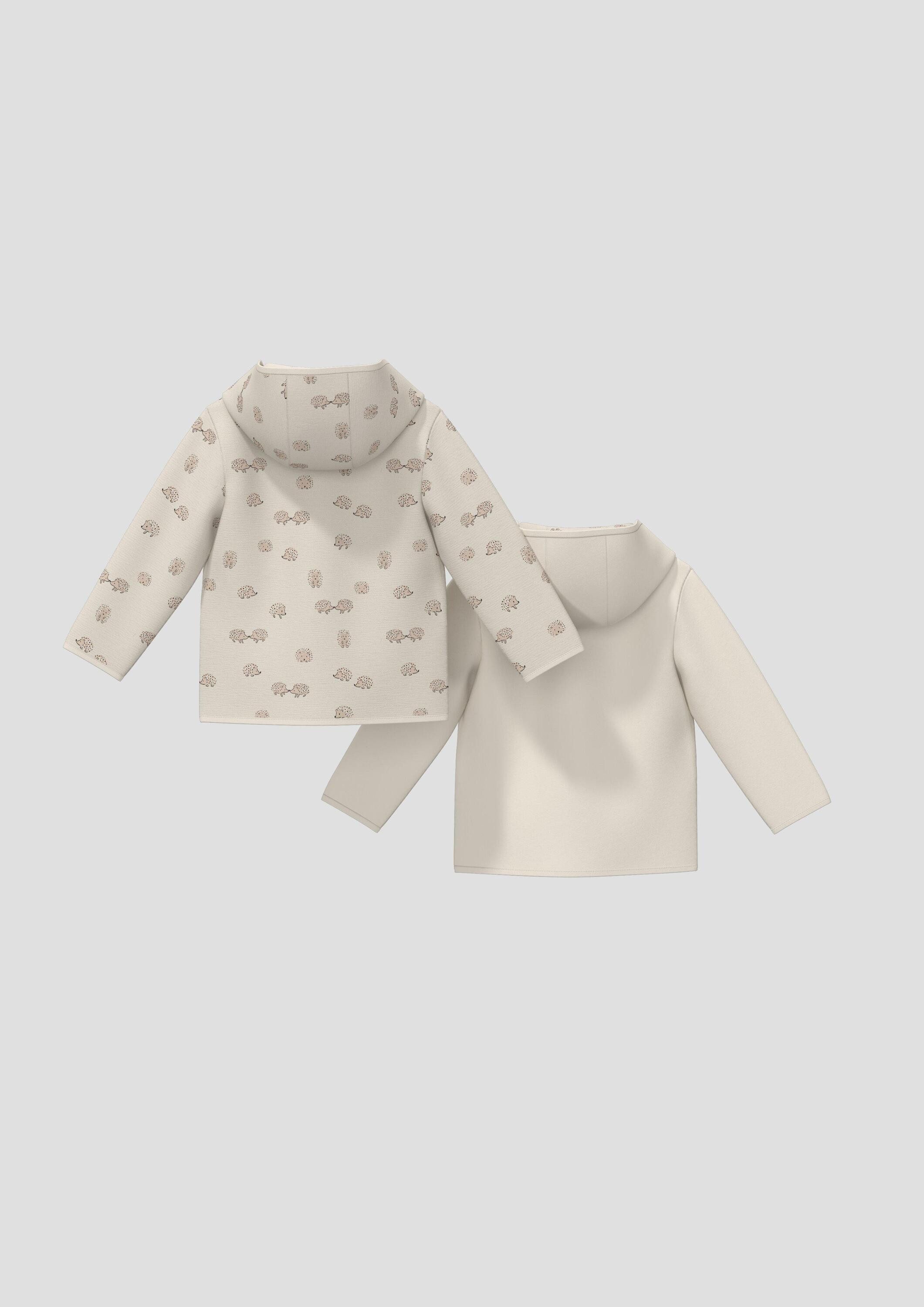 s.Oliver Sweatjacke Sweatshirt Jacke Unisex Wendejacke aus strukturiertem Jersey mit Kapuze