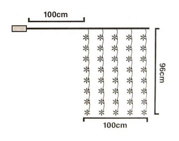 Spetebo Lichtervorhang LED Schneeflocken Lichtervorhang mit Timer - 100cm, 40-flammig, mit 8 Funktionen und Timer