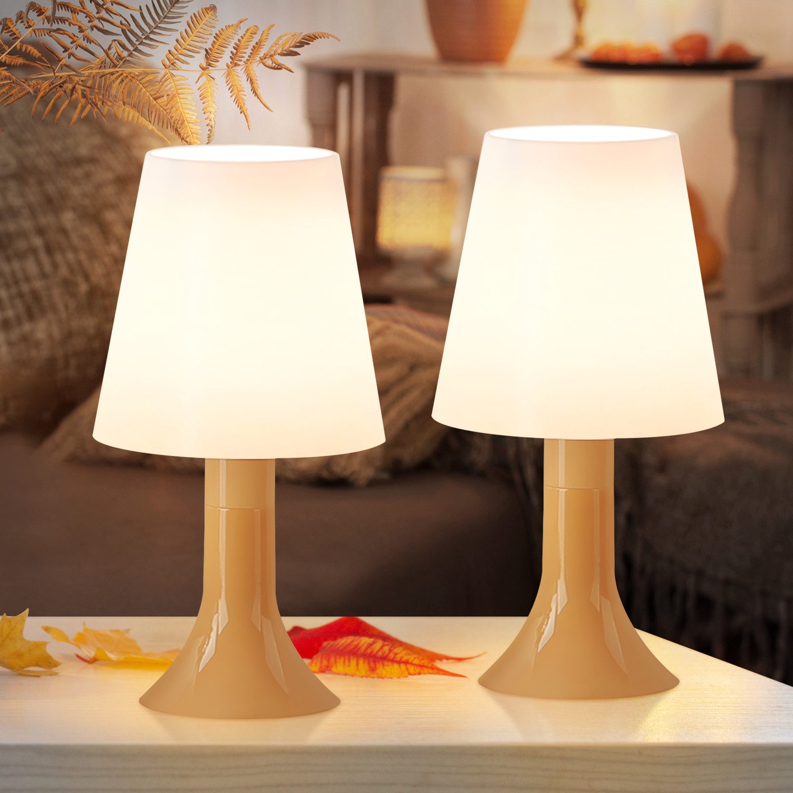 ZMH Tischleuchte E14 Tischlampe Moderner Landhausstil für Wohnzimmer und Schlafzimmer, Einfache Installation, ohne Leuchtmittel, 2er-Set, Max.40W, dekorativ, kompakt, vielseitig, wohnliche
