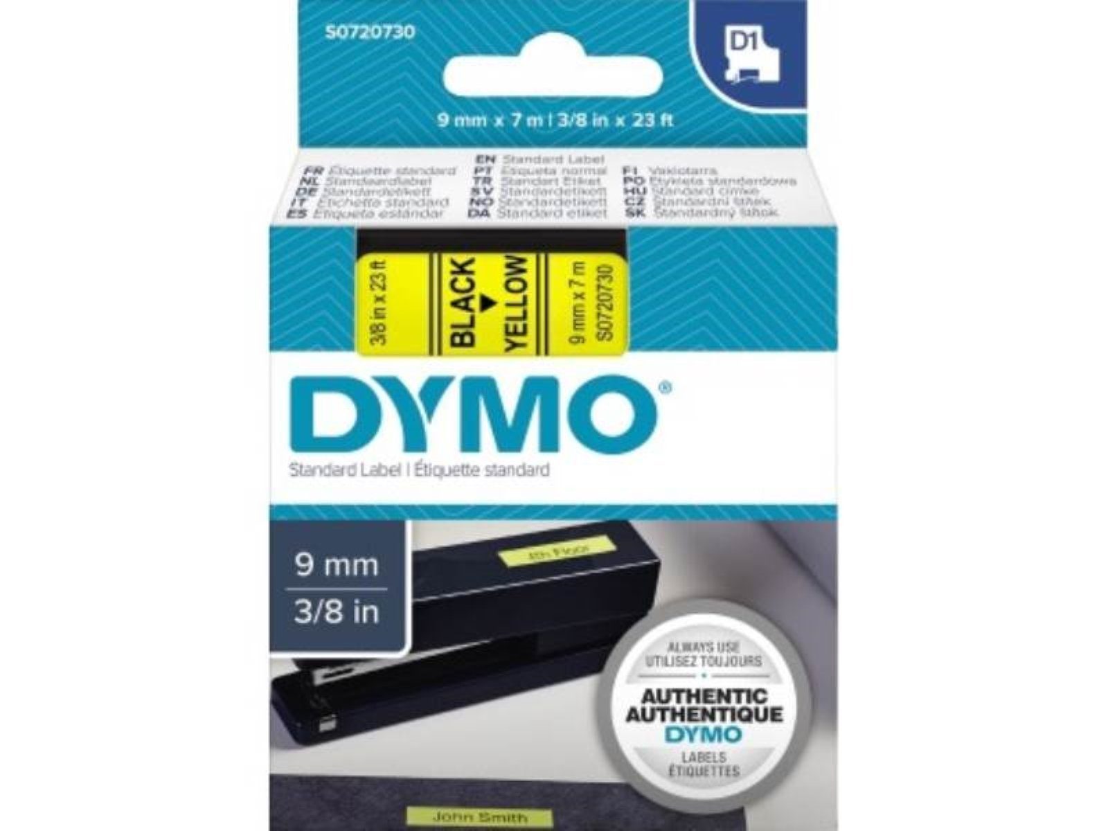 Kopierpapier DYMO Schriftbandkassette D1 S0720730 9mmx7m schwarz auf gelb