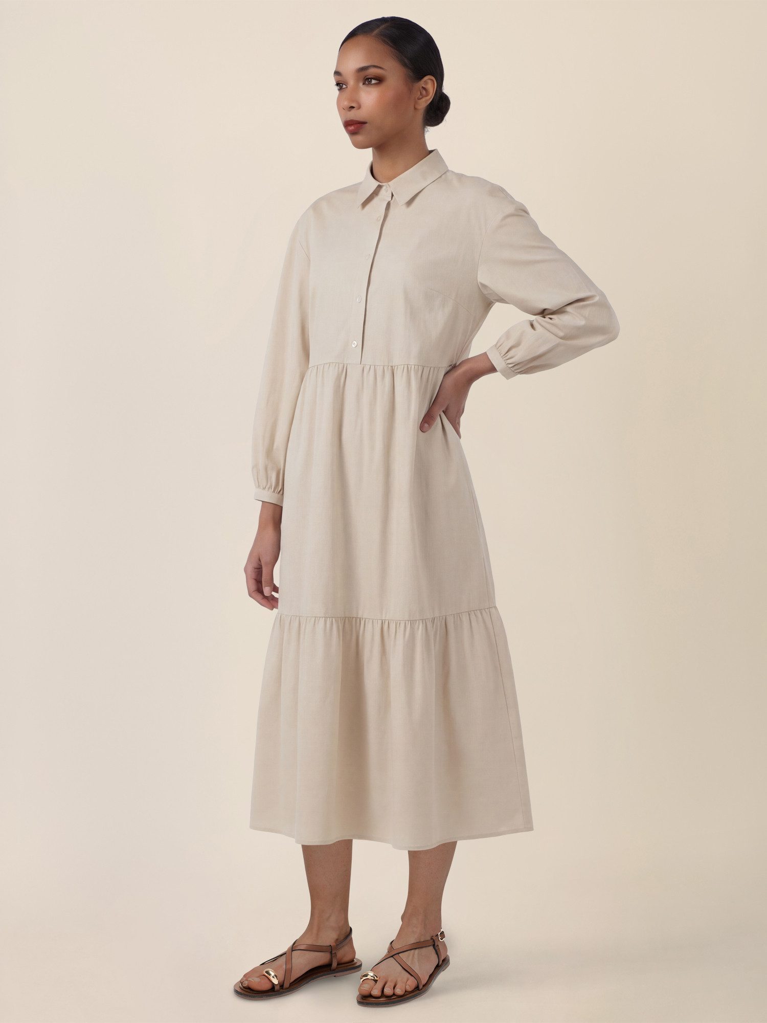 Apart Midikleid mit Hemdkragen