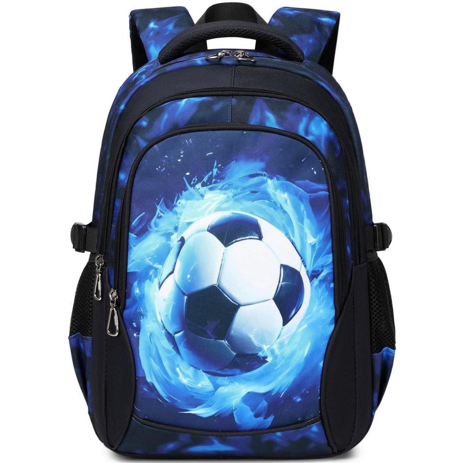 LuxusKollektion Schulrucksack Schulrucksack Teenager Junge Fußball Blau