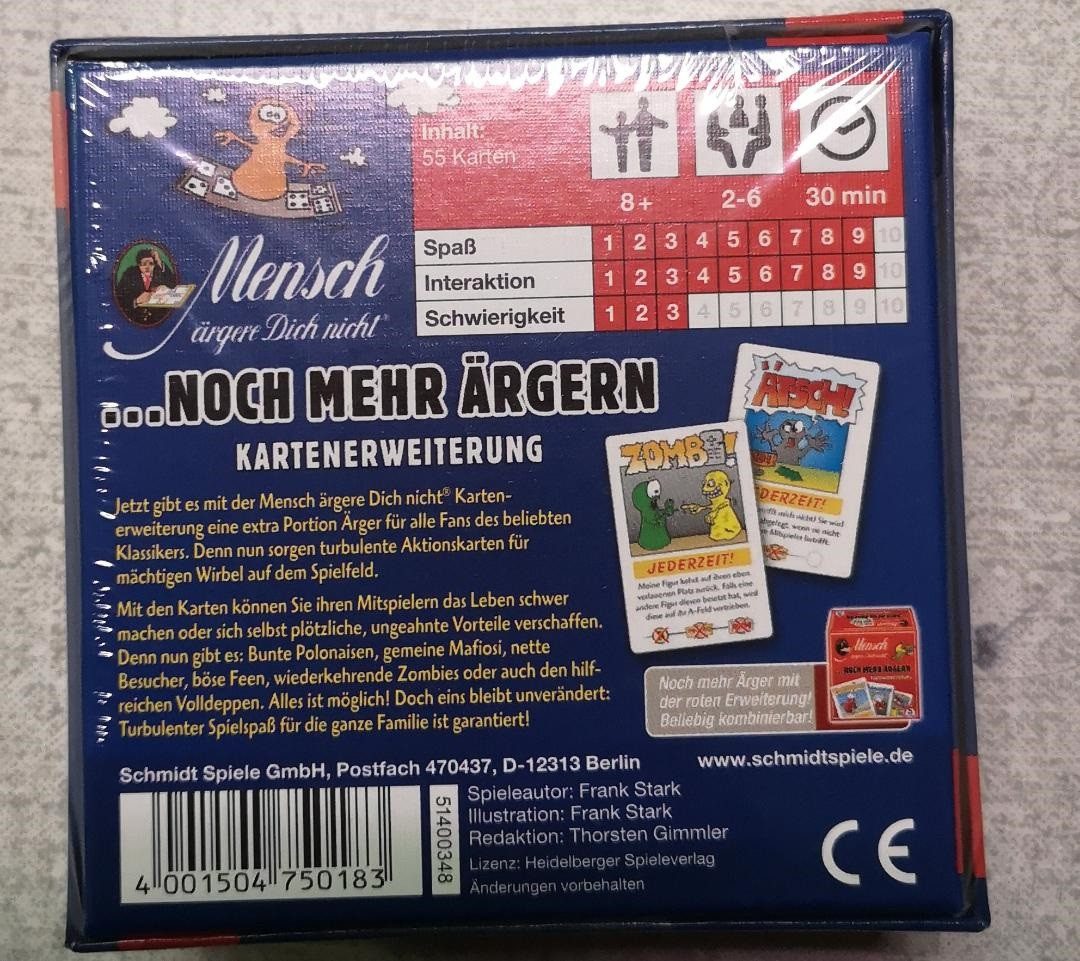 Schmidt Spiele Spiel Mensch ärgere Dich nicht : noch mehr ärgern Kartenerweiterung