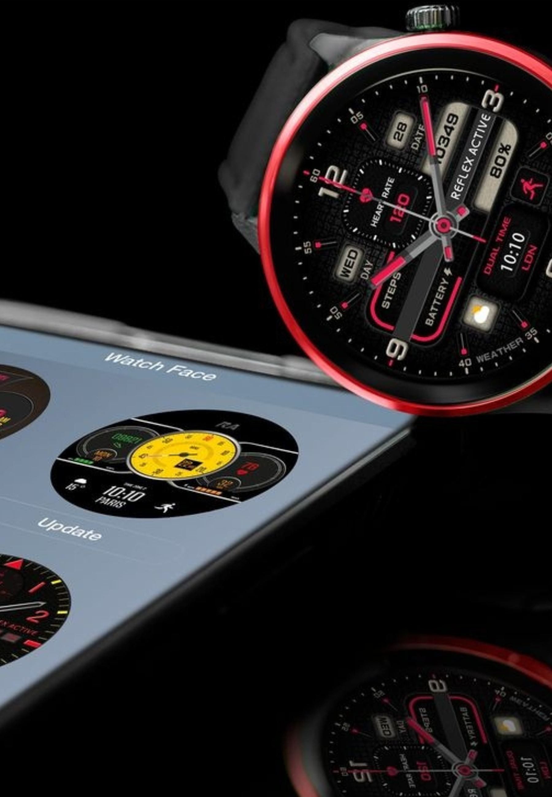 REFLEX ACTIVE Reflex Active Serie 54 AMOLED GPS Smart-Calling-Uhr Smartwatch Set
