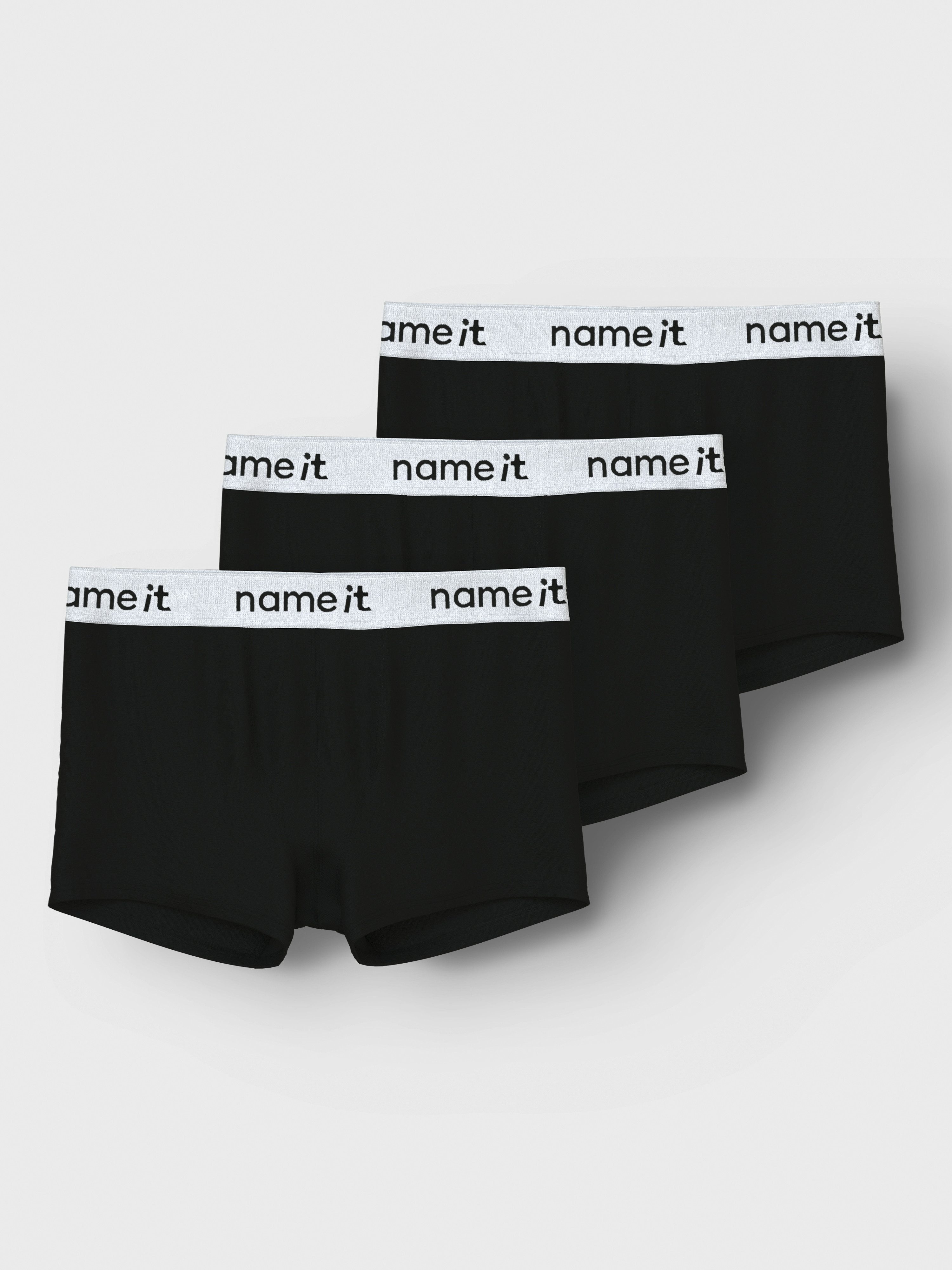Name It Trunk NKMBOXER 3P (Packung, 3-St) eng, Jersey, Logoschriftzug, angesetztes Bündchen