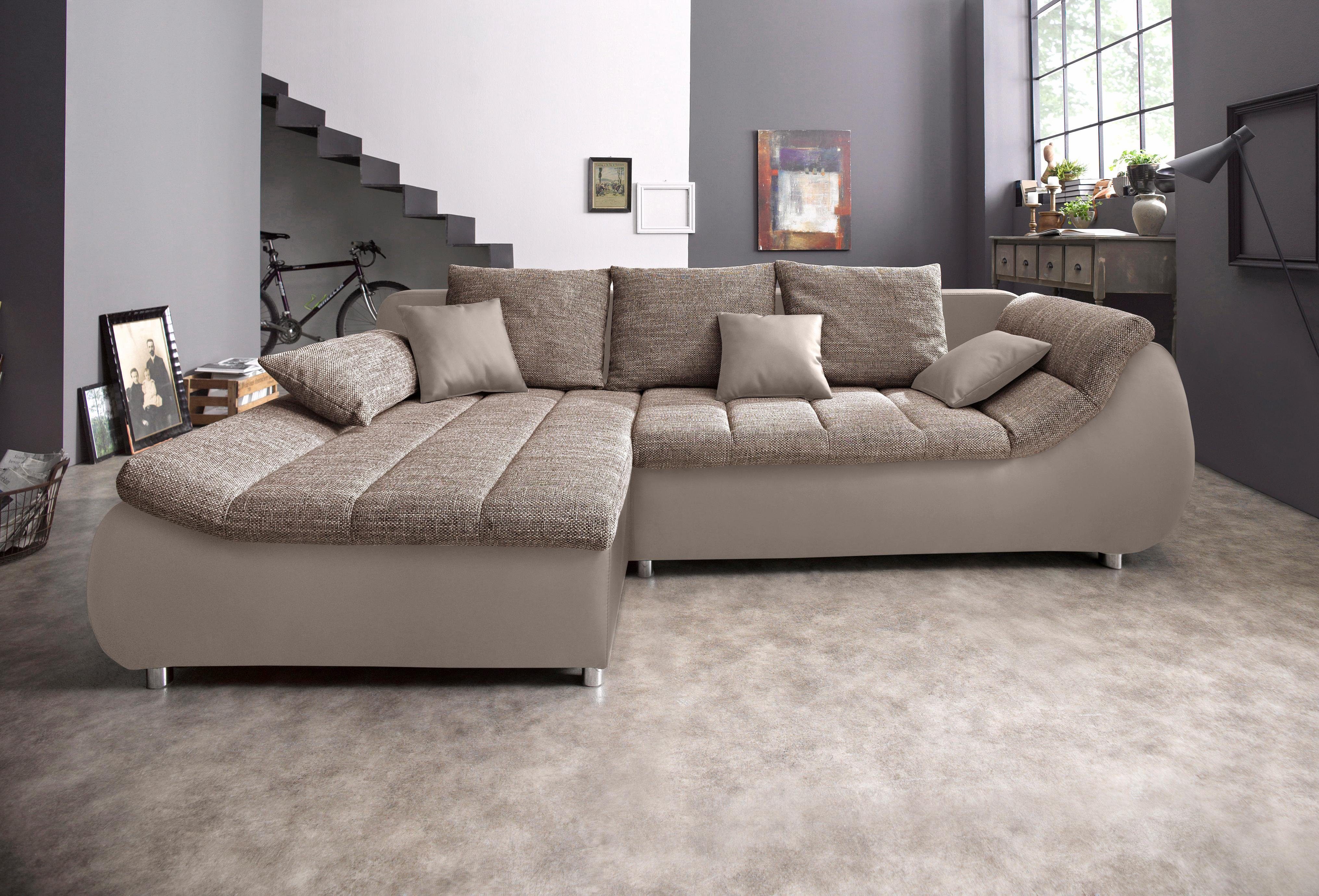INOSIGN Ecksofa "Imola elegant und bequem, aktuelle Steppung im Sitz, L-For günstig online kaufen