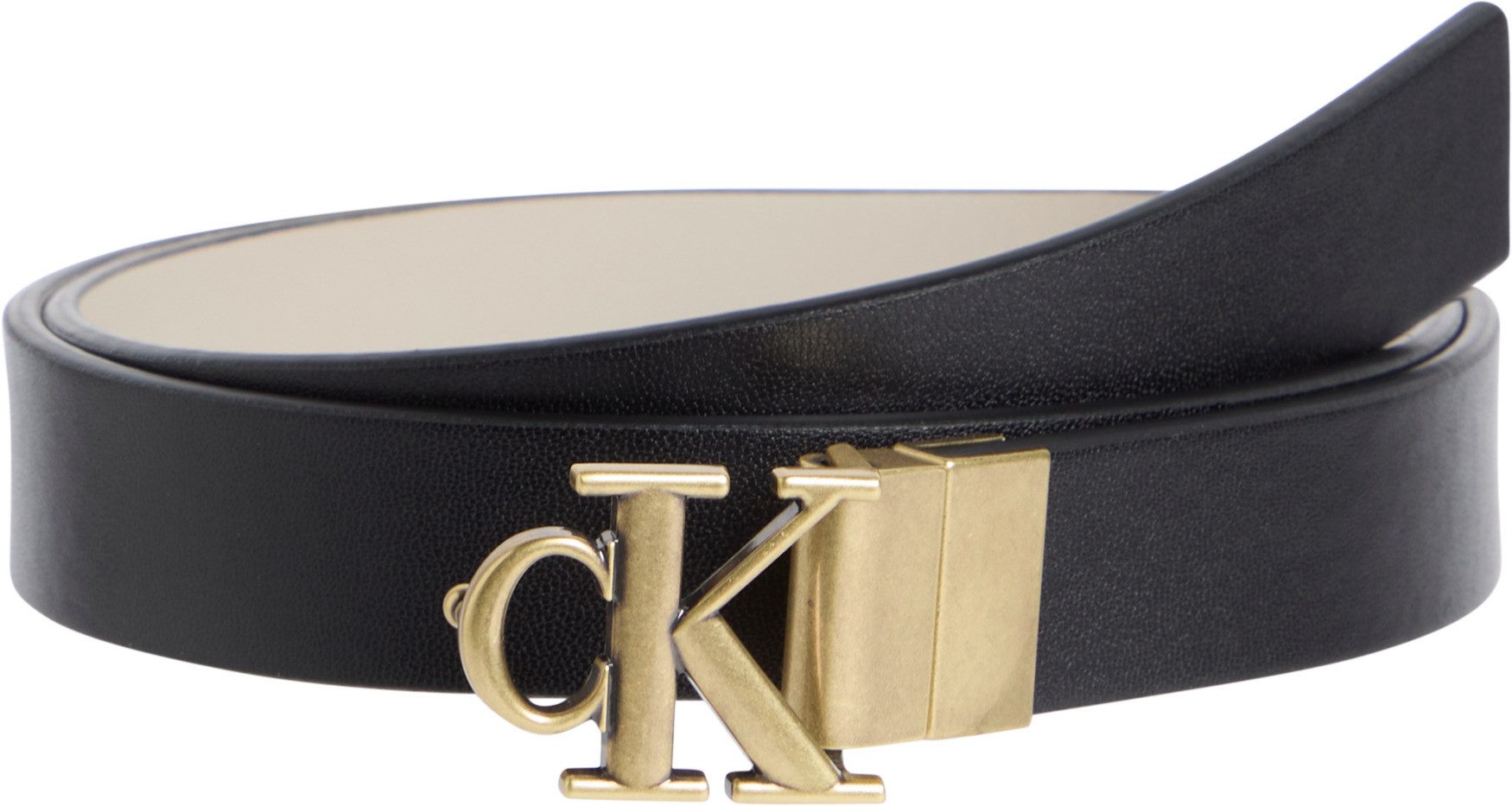 Calvin Klein Jeans Ledergürtel MONOGRAM PLACQUE BUCKLE 25MM REV mit glatter günstig online kaufen