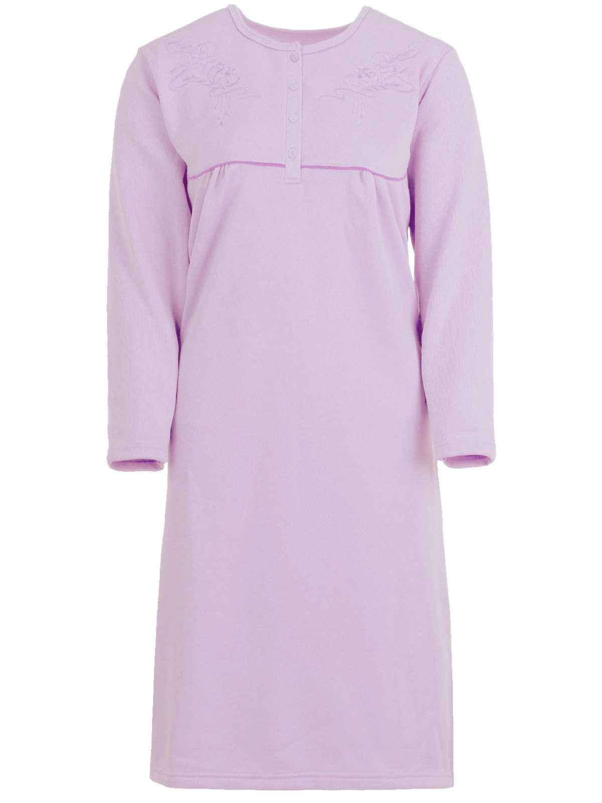 zeitlos Nachthemd Thermo Nachthemd - uni mit Stickerei günstig online kaufen