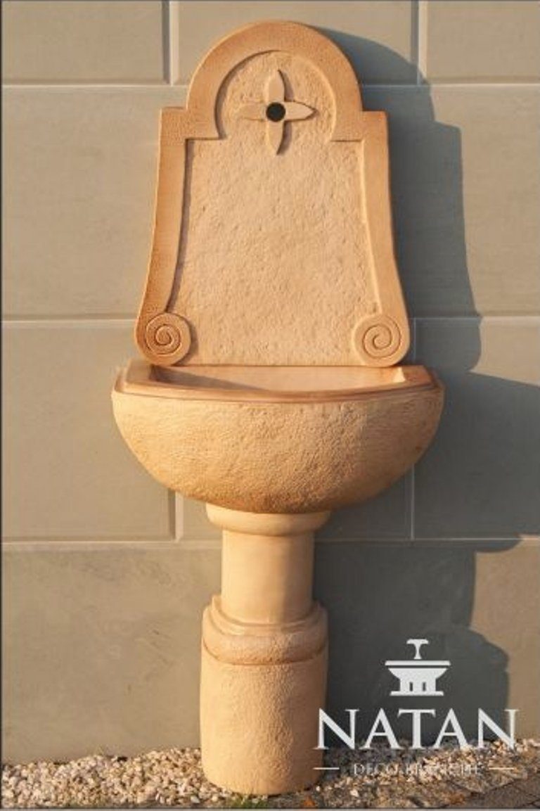 JVmoebel Skulptur Wandbrunnen Waschbecken Garten Ausgussbecken