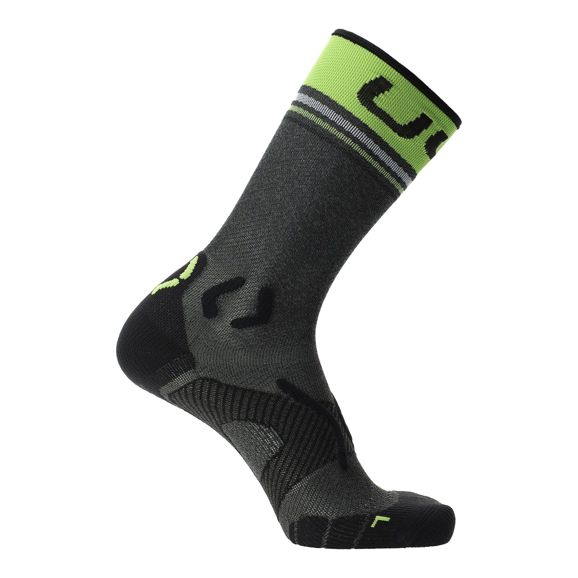 Lime UYN M Runners Green Herren Socks One Grey Mid Thermosocken Melange - Uyn