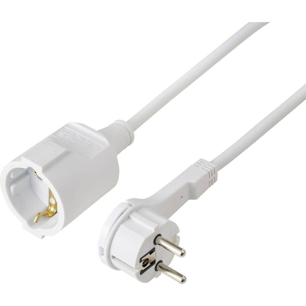 Sygonix Strom Verlängerungskabel 16 A Weiß 5.00 m H05VV-F 3G 1,5 mm² Verlängerungskabel