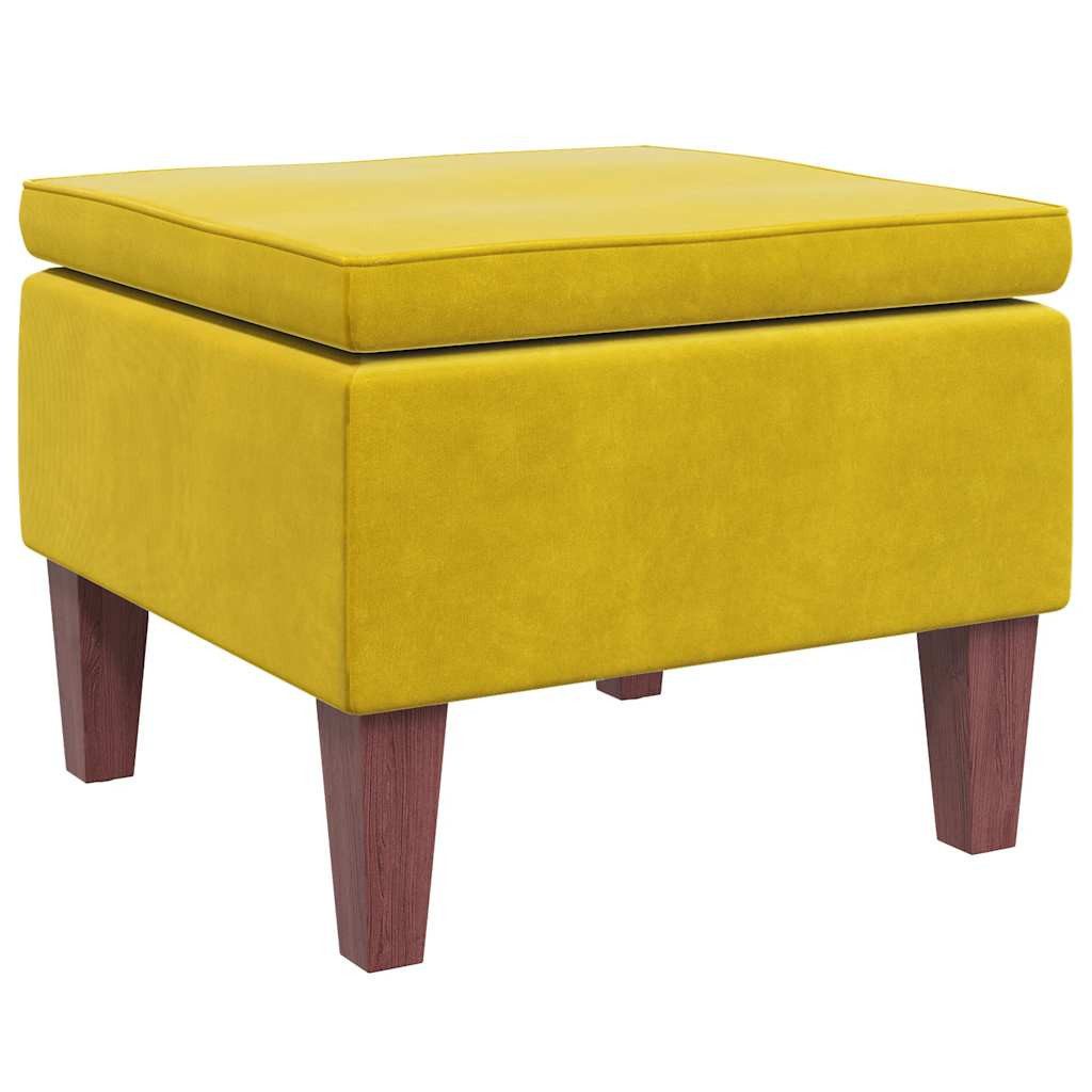 vidaXL Hocker Hocker mit Holzbeinen Gelb Samt (1 St)