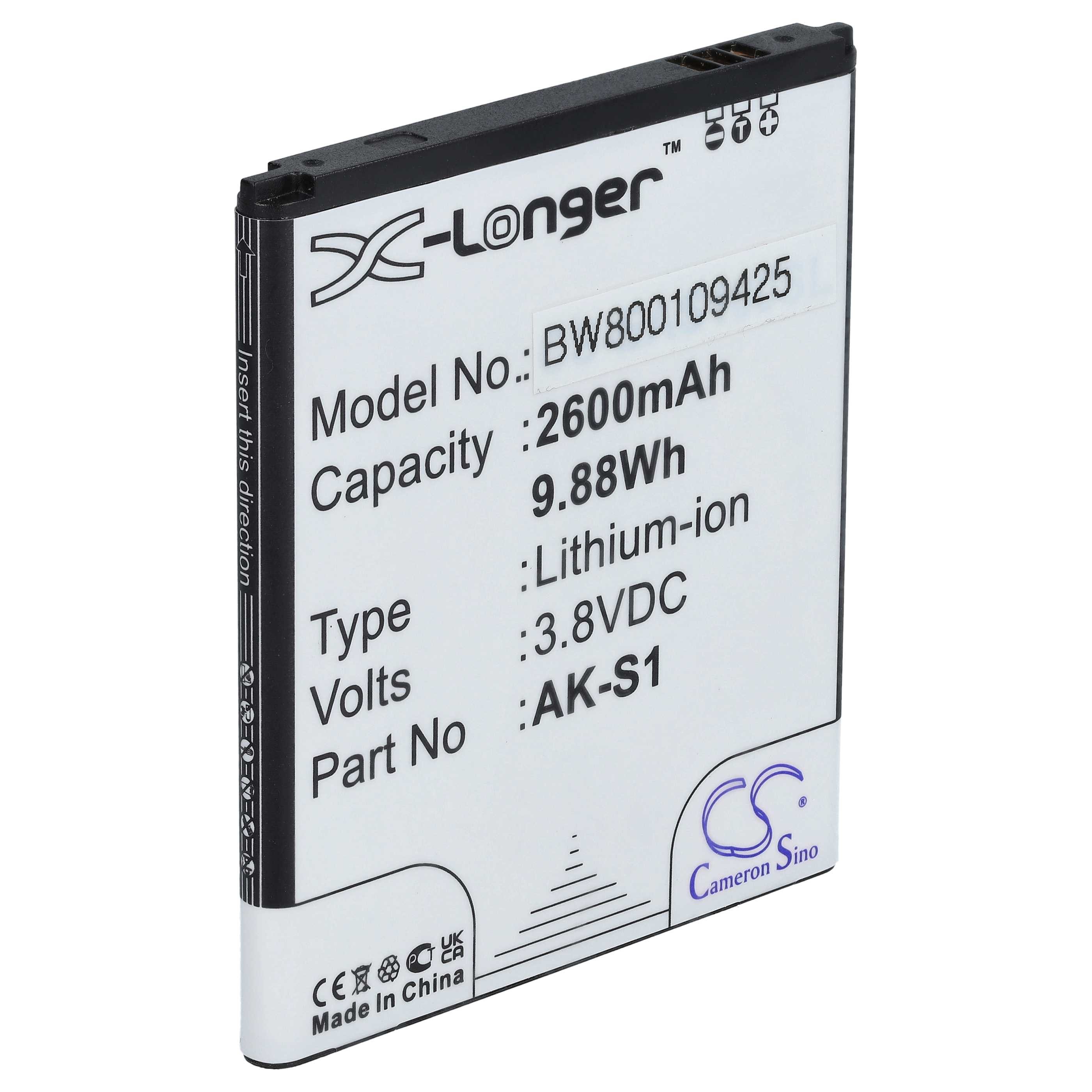 vhbw Akku passend für Emporia Smart 1 Mobilfunk (2600 mAh, 3,8 V, Li-Ion) Smartphone-Akku Akku Li-Ion 2600 mAh (3,8 V, 1 St), Leistungsfähiger Austausch-Akku für Telefon, Smartphone