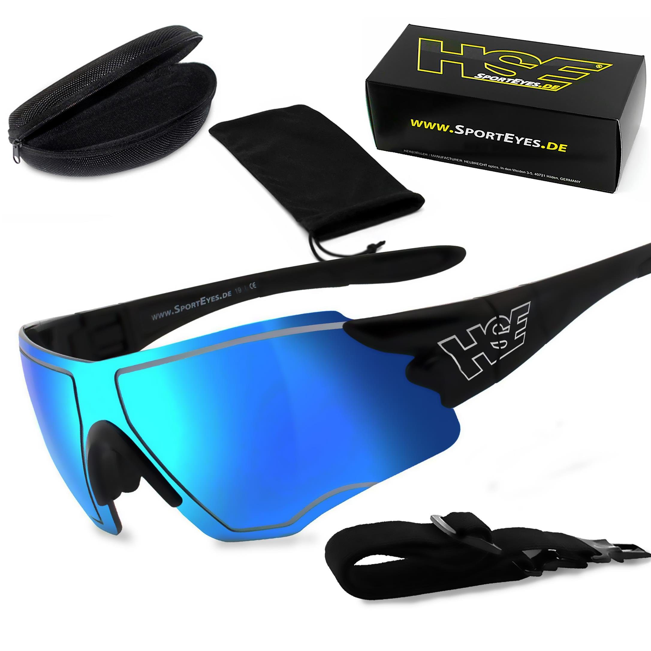 HSE - SportEyes Sportbrille SPEEDWULF, Steinschlagbeständig durch Kunststoff-Sicherheitsglas