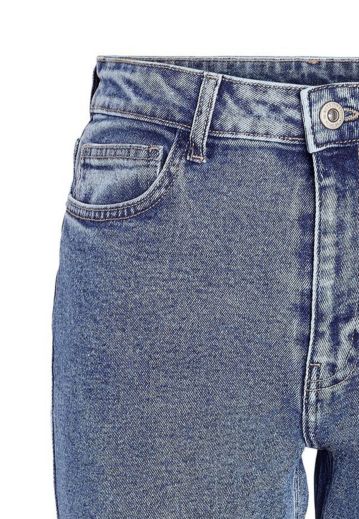 Noisy May NMMONI HIGH WAIST - Jeans Tapered Fit - dark blue denim/blu scuro