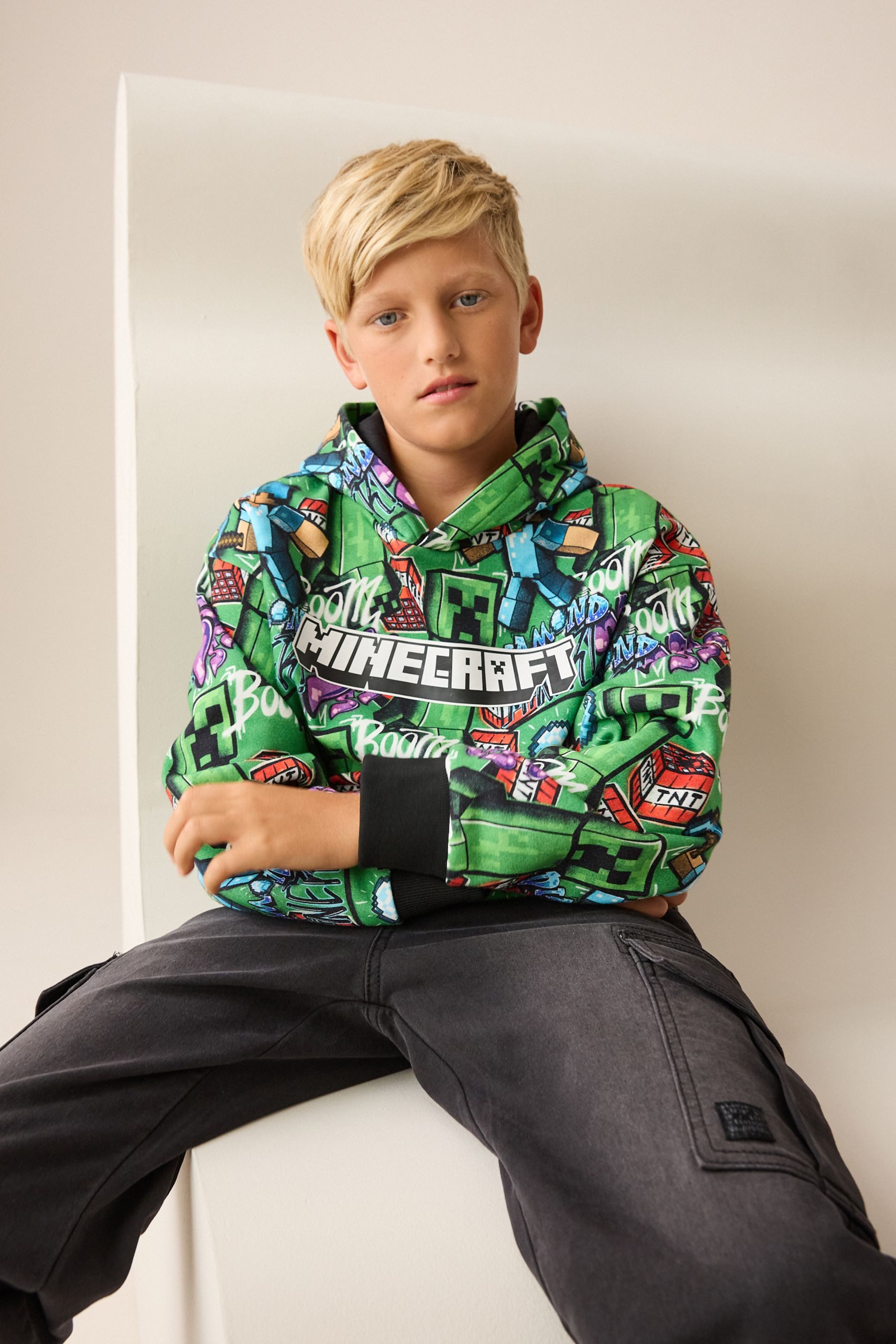 Next Kapuzensweatshirt Lizenziertes Kapuzensweatshirt Minecraft (1-tlg) – Bild 3 von 5