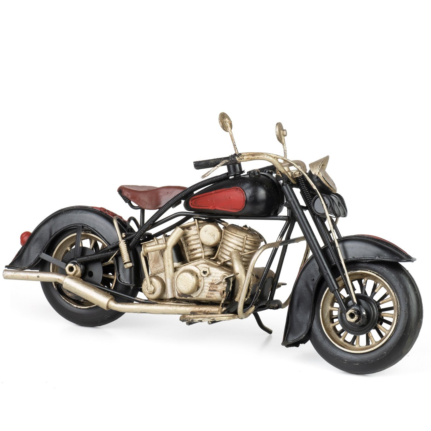Moritz Dekofigur Blech-Deko Motorrad rot schwarz, Polyresin Figuren Deko Ge günstig online kaufen