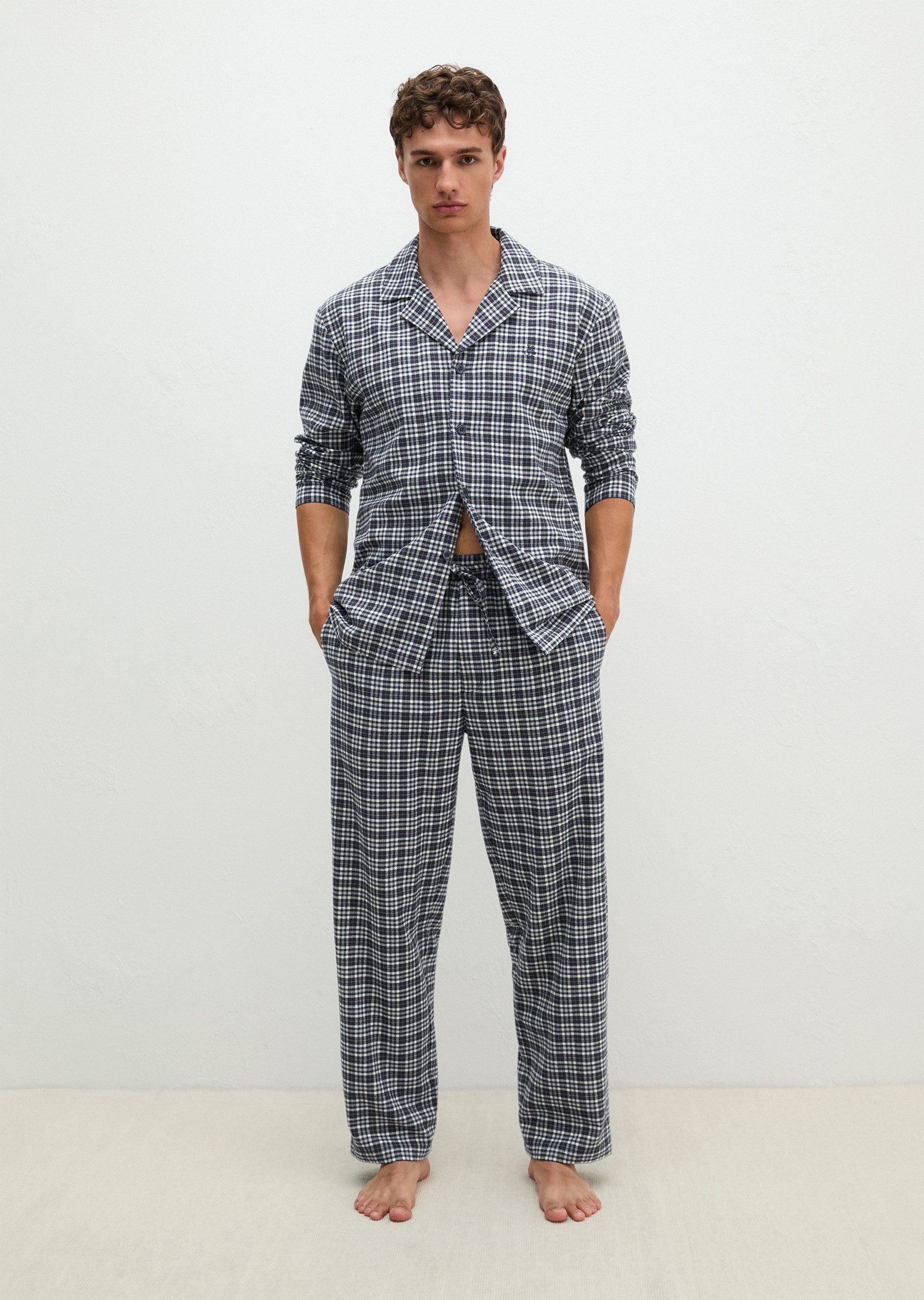 Marc O'Polo Pyjamaoberteil bequeme Passform, Langarm, mit V-Ausschnitt, für Homewear