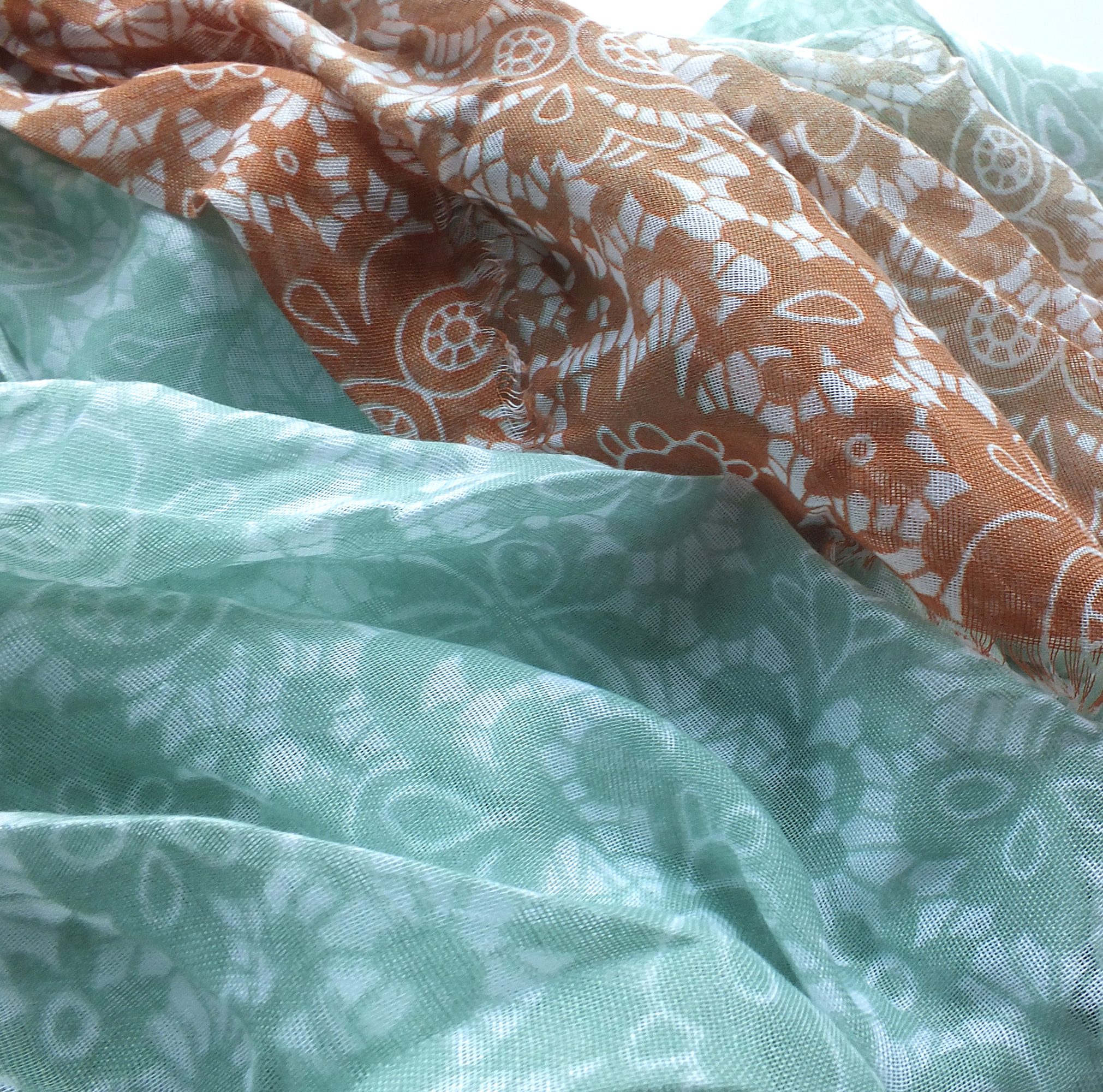 chic4home Schal Dreamy Flair, (1-St. 1-teilig), sommerlicher Damen Schal Farbverlauf floraler Druck