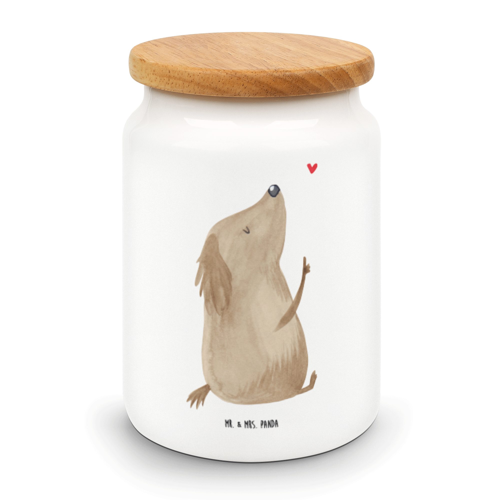 Mr. & Mrs. Panda Vorratsdose Hund Liebe - Weiß - Geschenk, Sprüche, Hundeglück, Haustier, Hunderas, Keramik, (1-tlg)