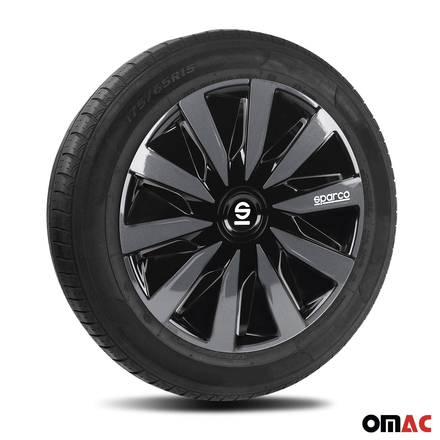 OMAC Radkappen Sparco 14 Zoll Roma Silber Grau 4tlg, (4-St) Einfache Installation, Haltbar – Bild 5 von 5