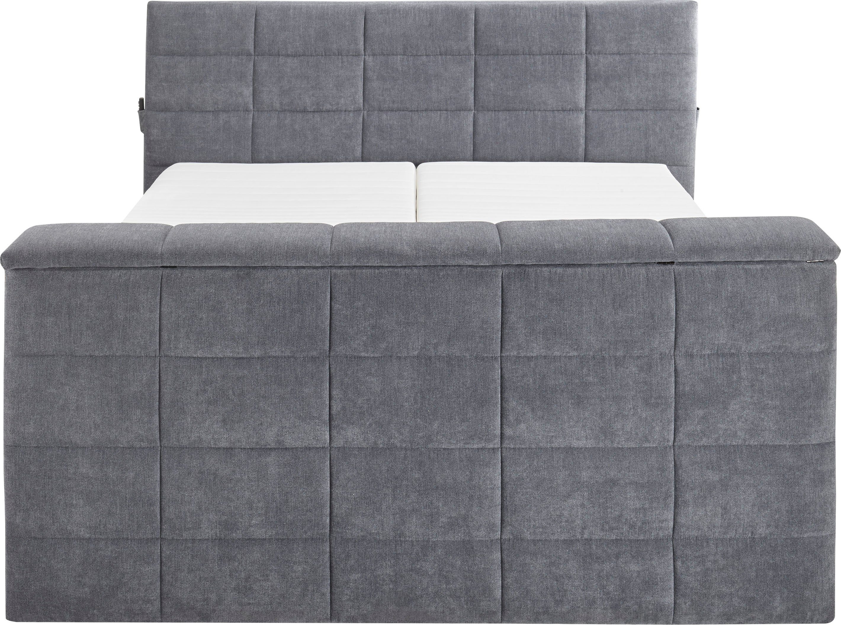 ED EXCITING DESIGN Boxspringbett Denver, inkl. Motor, Topper und motorisierter TV-Halterung bis 40 Zoll