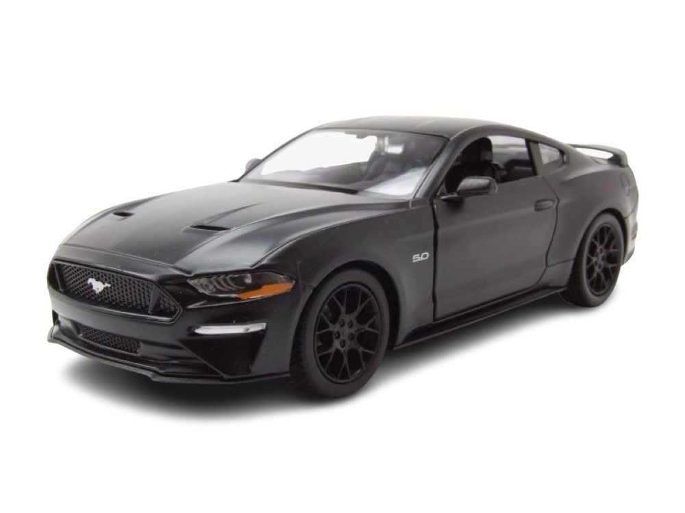 Motormax Modellauto Ford Mustang GT 2018 matt schwarz, Maßstab 1:24