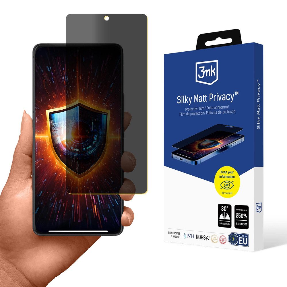 3MK Displayschutzfolie Blickschutzfolie Sichtschutz für Asus ROG Phone 9 / 9 Pro, Spar-Set, 1 Stück, Blickschutz 30°, matt, kratzfest, einfache Montage
