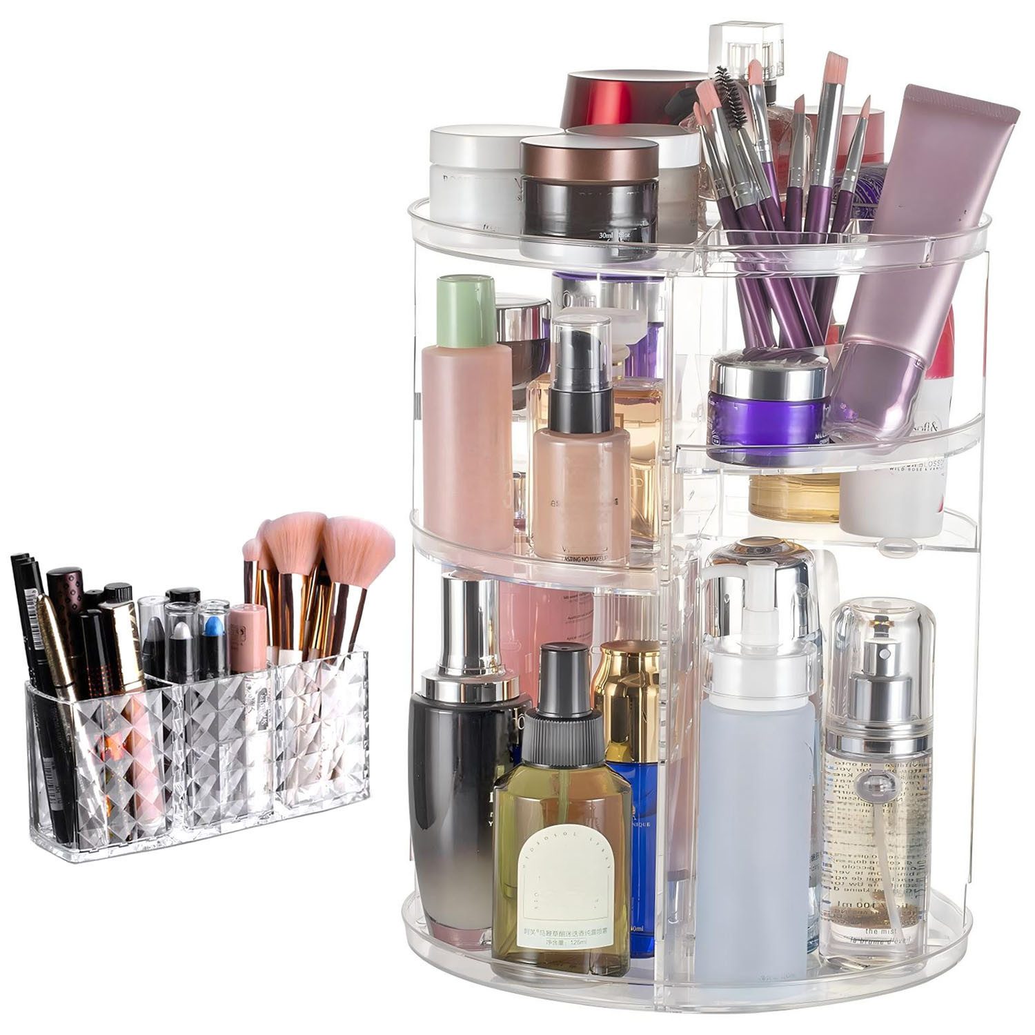 SURFOU Badorganizer Drehbarer Make Up Organizer Schminktisch Kosmetik Pinse günstig online kaufen