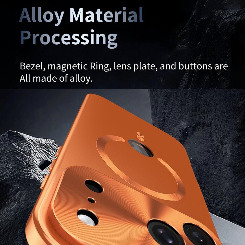 Wigento Handyhülle Für Apple iPhone 17 Pro Max Full Cover MagSafe Hülle Metallrahmen Lila, Magnetverschluss, MagSafe-kompatibel, stoßfest, präzise Aussparungen – Bild 4 von 5
