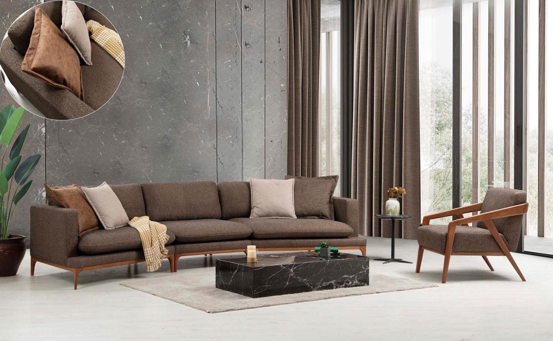 JVmoebel Sessel, Sessel Sitzer Wohnzimmer Stil Stoff Polyester Sitz 1 Design Modern