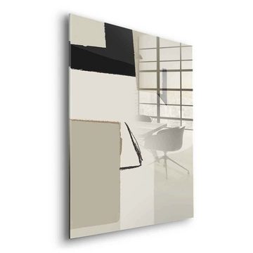 DOTCOMCANVAS® Acrylglasbild Polite Chessman - Acrylglas, Acrylglasbild beige grau moderne abstrakte Kunst Druck Wandbild