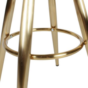 möbelando Barhocker Barhocker Gold Metall 72-80 cm, Design Barstuhl 100 kg Maximalbelastb, 53 x 53 x 80 x 53 cm (B/D/H/L)