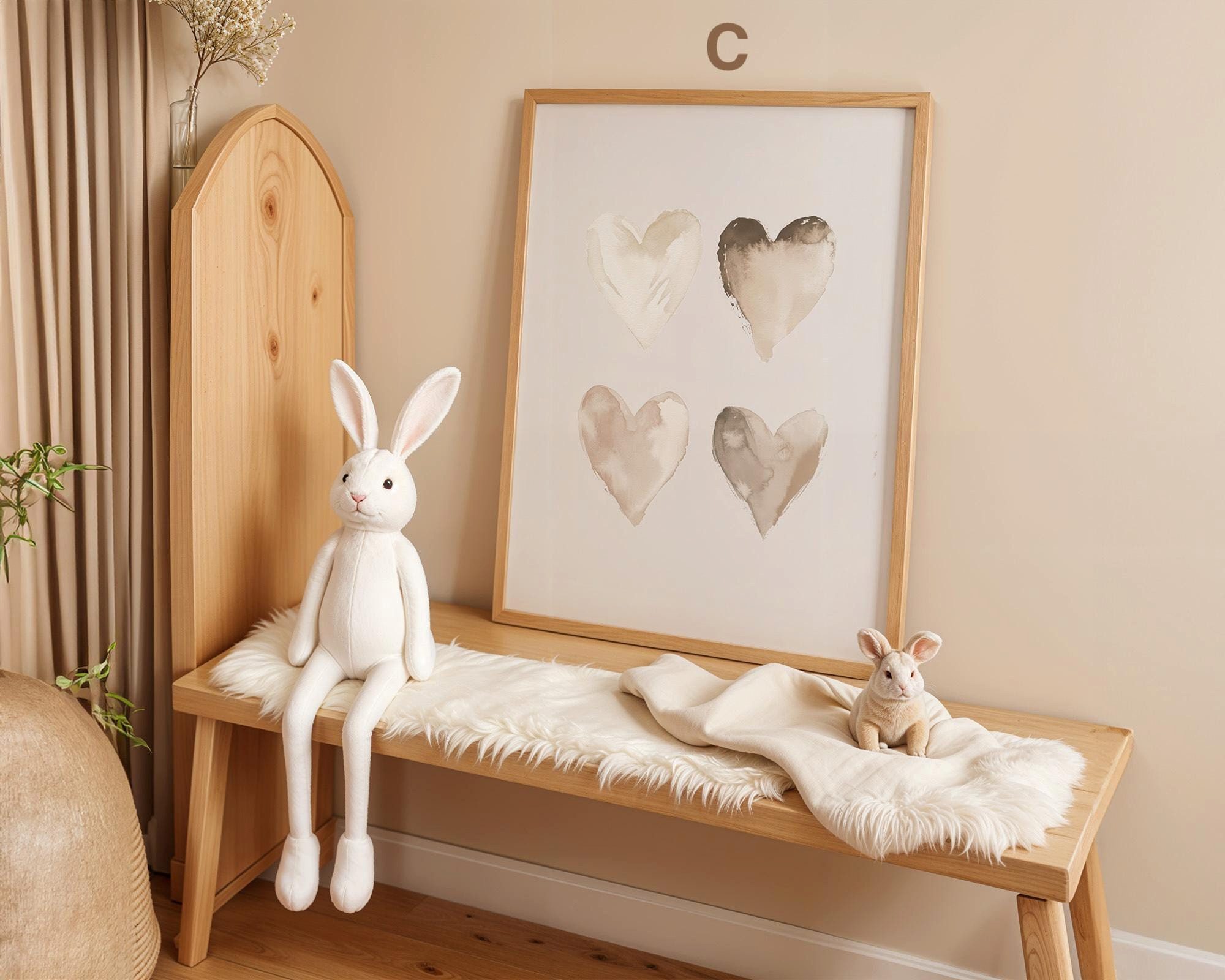 JUSTGOODMOOD Poster süße Hasen Kinderzimmer Geschenkidee für Kinder Babyzimmer Deko Modern, B (1 St) – Bild 5 von 5