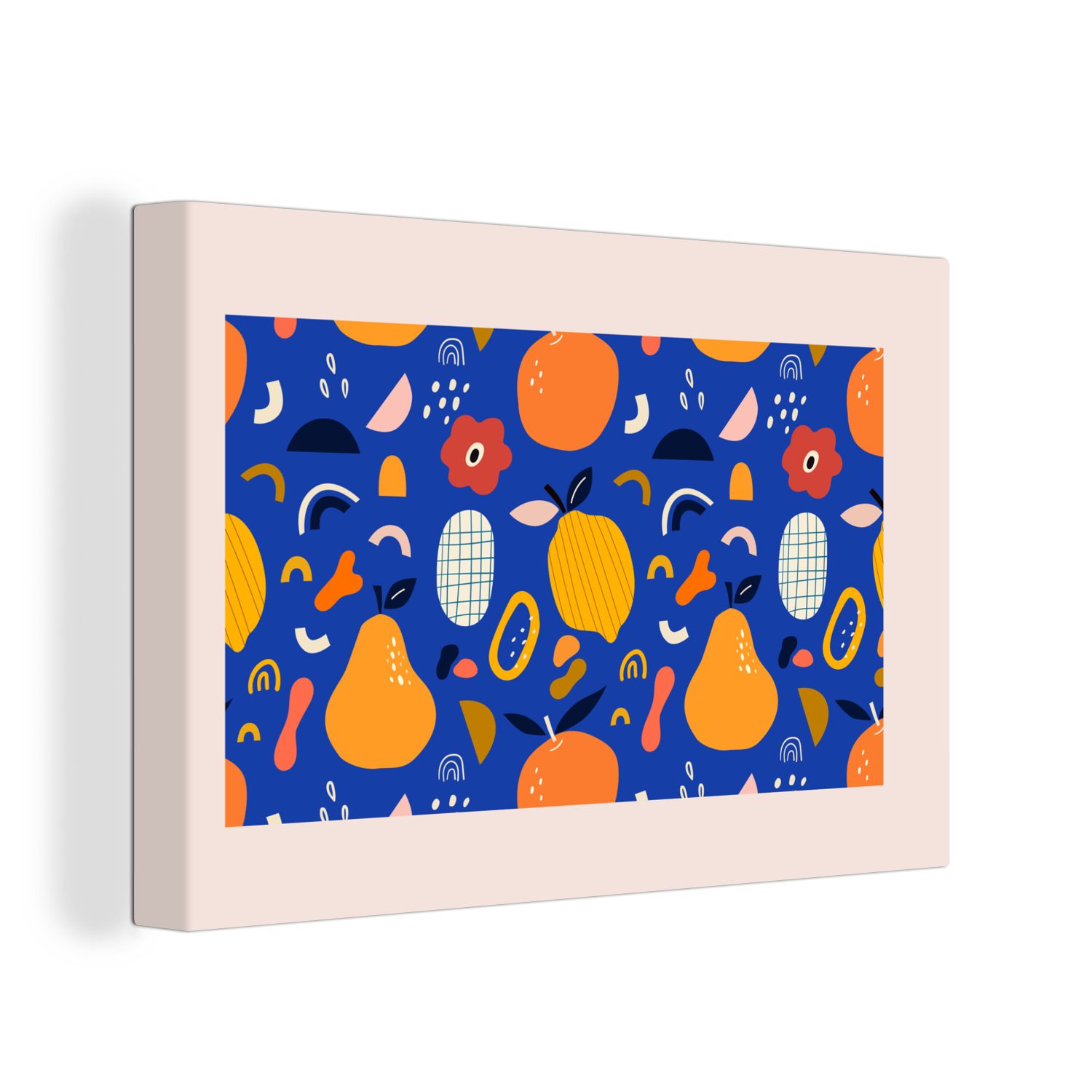 Leinwandbild - Aufhängefertig, 30x20 - cm Leinwandbilder, - Wanddeko, Lebensmittel Obst St), - OneMillionCanvasses® Zitrone (1 Wandbild Birnen Pastell,