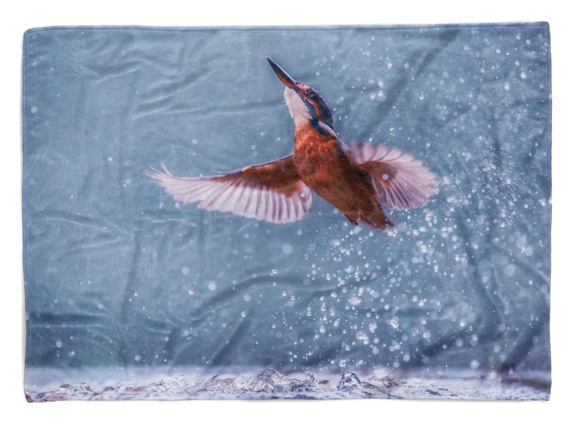 Sinus Kingfishe, Art Saunatuch Handtuch Baumwolle-Polyester-Mix Handtücher Kuscheldecke Strandhandtuch Eisvogel mit Tiermotiv Handtuch (1-St),