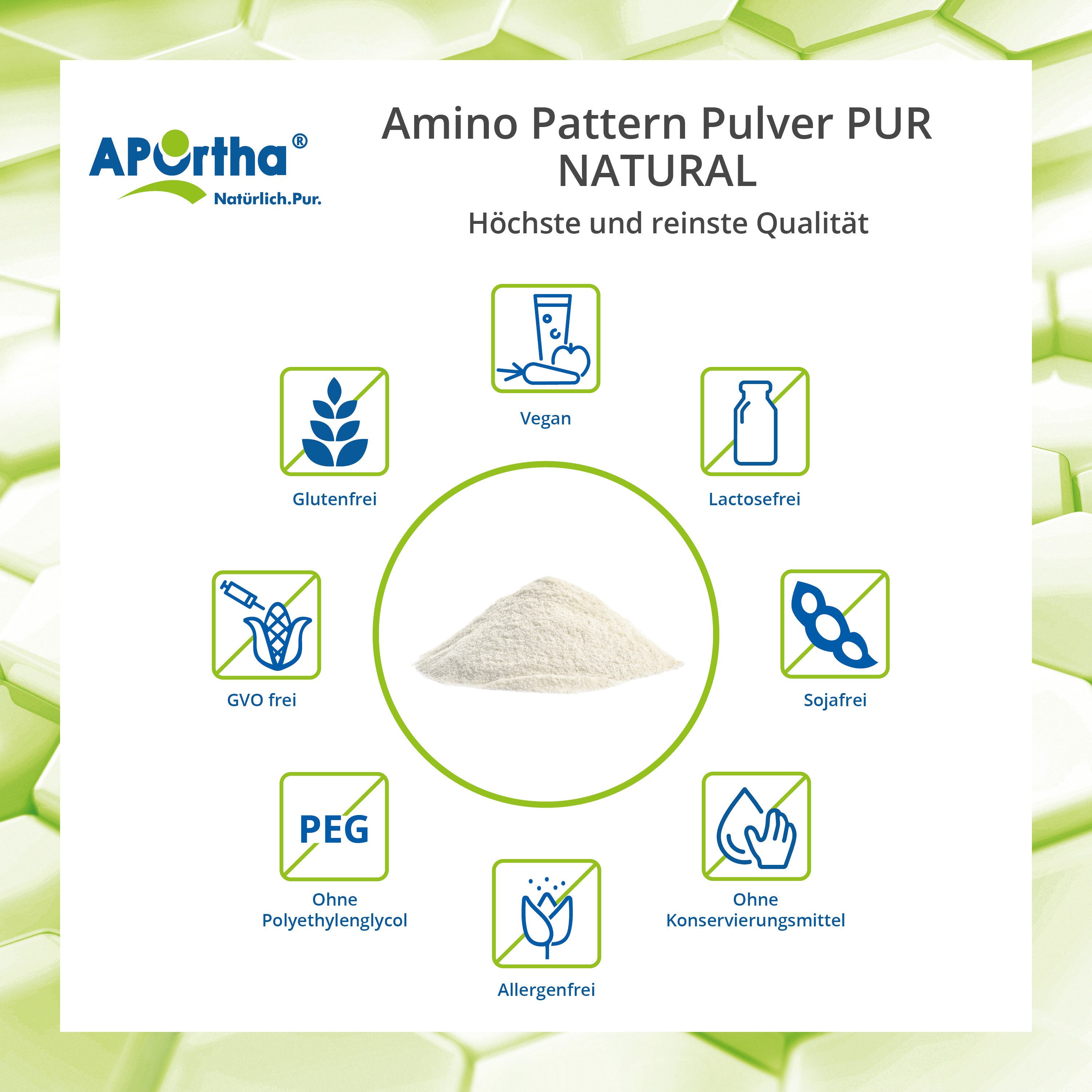 APOrtha APOrtha® Amino Pattern Pulver PUR - NATURAL - 362 g veganes Pulver, 362 g