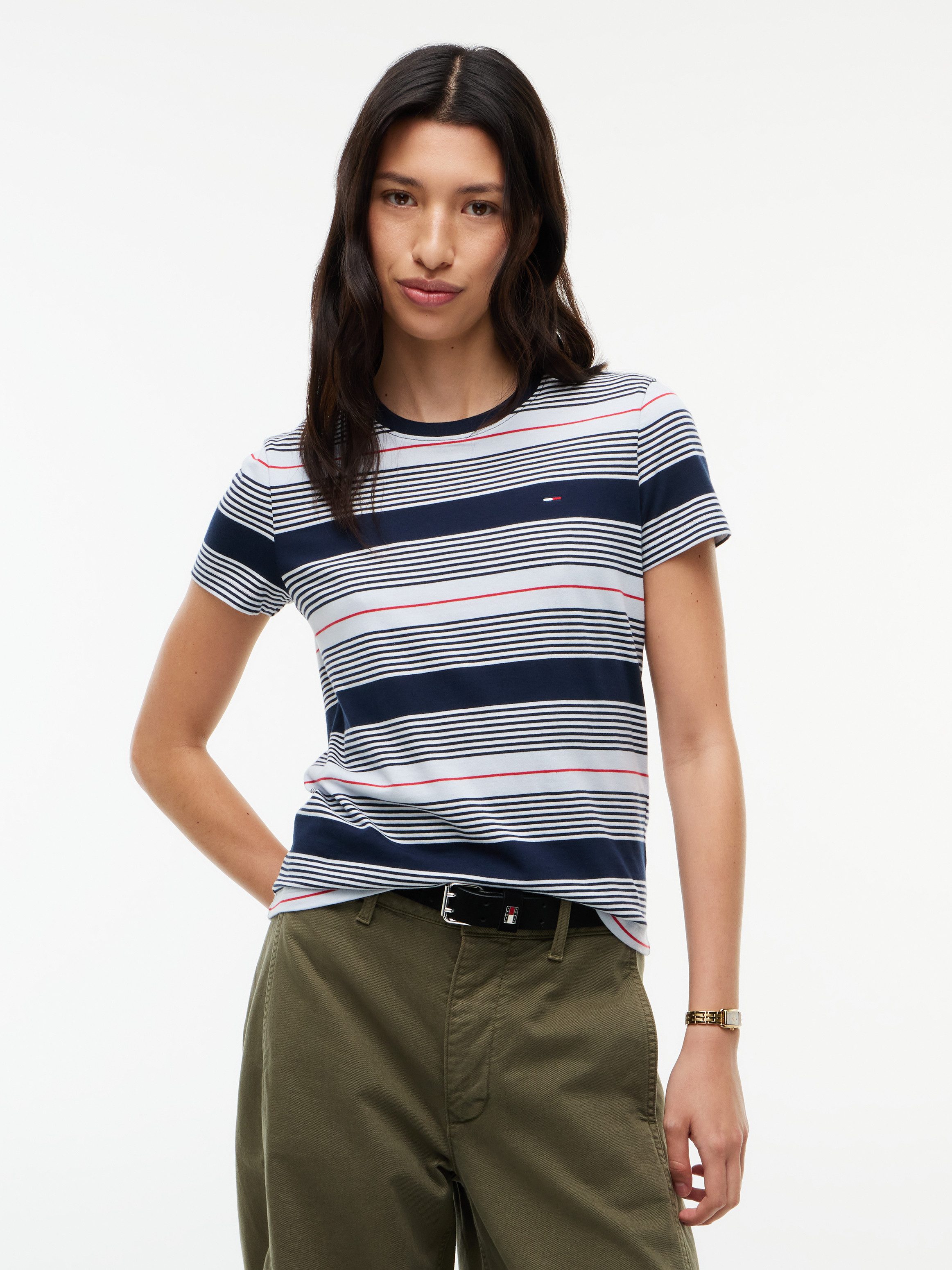 Tommy Jeans Rundhalsshirt TJW REG ESS JERSEY SS TEE EXT Baumwolle