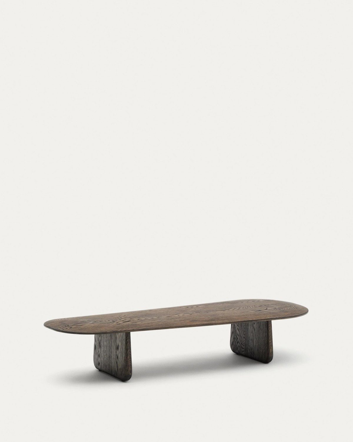 Natur24 Couchtisch Pirita Couchtisch 64 x 146 x 28 cm Eichenholz Stahl dunkles Finish