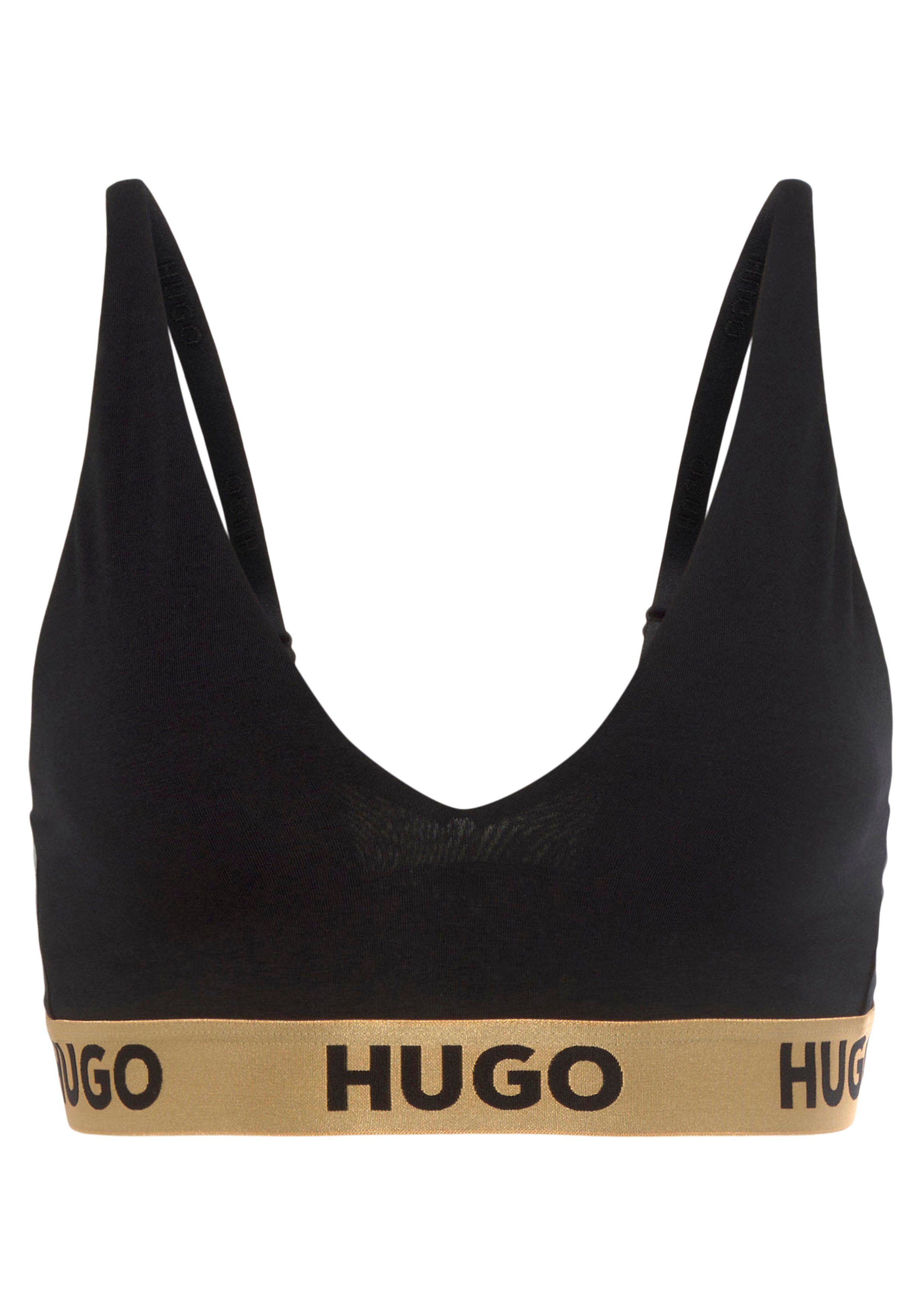 HUGO Triangel-BH TRIANGLE PADD.SPORTY Bund Black003 auf HUGO Logo mit dem