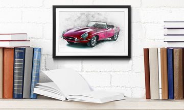 WandbilderXXL Bild mit Rahmen Red Jag, Auto, Wandbild, in 4 Größen erhältlich